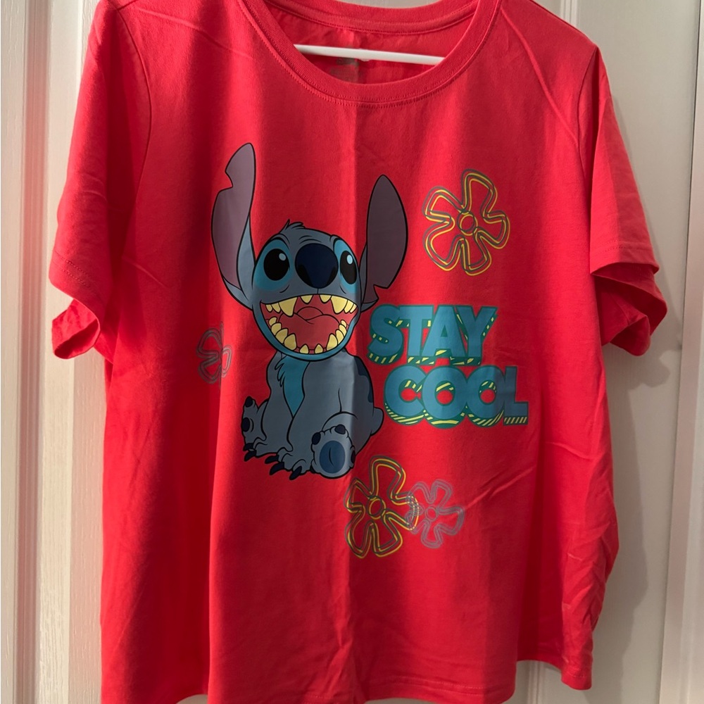 Disney Women’s  Coral Stitch Stay Cool T-Shirt